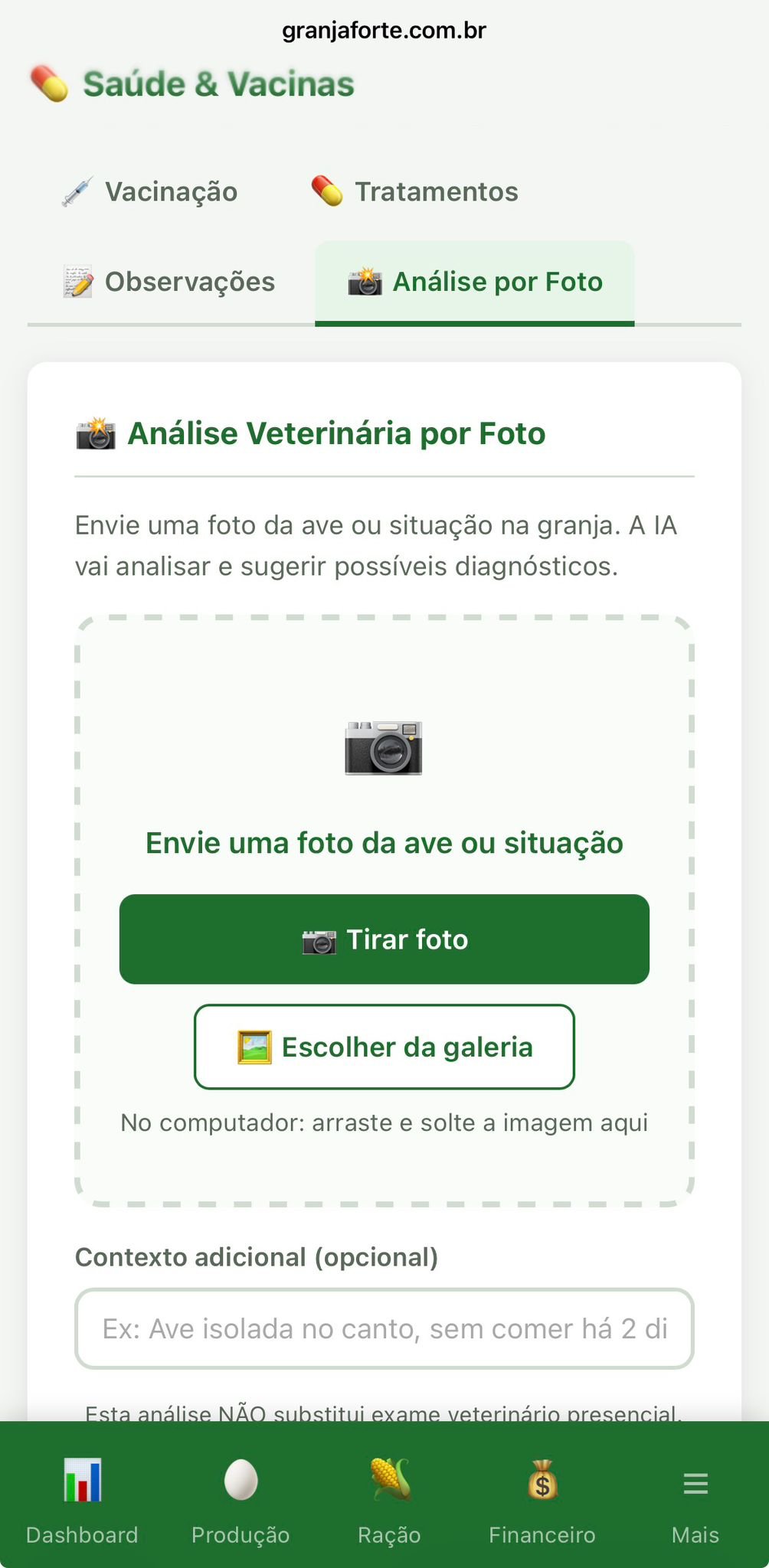 Pré-triagem visual com IA — análise por foto